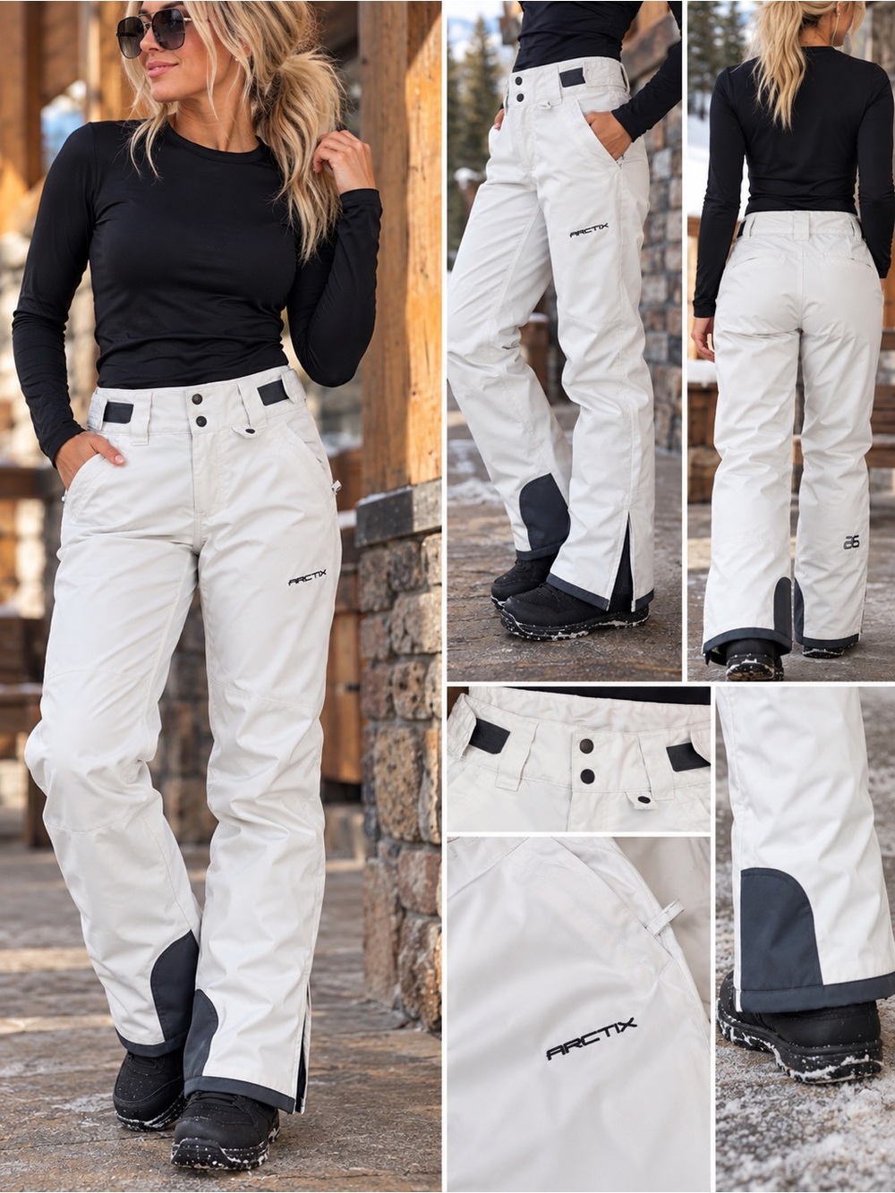 Arctix Women’s White Snow Ski Pants Gray Trim | SIZE SMALL | LIKE NEW ❄️